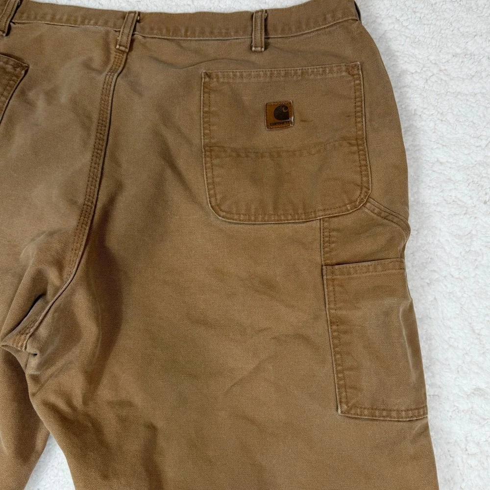 Carhartt Vintage 42x32 Washed Duck Work Dungaree Pants Mens B11 Brown
